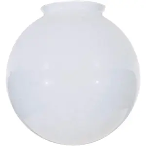 8x4 Sprayed Glossy White Ball Lampshade, 4-Inch Fitter, 8-Inch Diameter, Ball Shape, Glass Bowl Material
