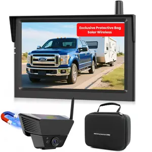Auto Vox Wireless Backup Camera Solar Magnetic: Portable Storage Bag Include 1-min Easy Installation 5" 1080p Monitor  380ft Signal Stable Coverage Up For Truck Suv Rv Trailer Van
