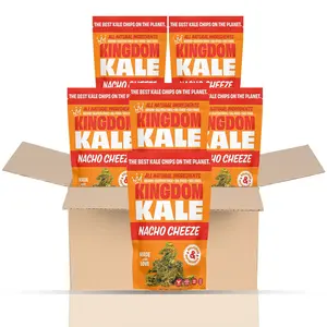 Kingdom Kale Nacho Cheese Kale Chips - 6 Pack Bundle - 6 Pack Bundle - Vegan, Gluten-Free, Non-GMO