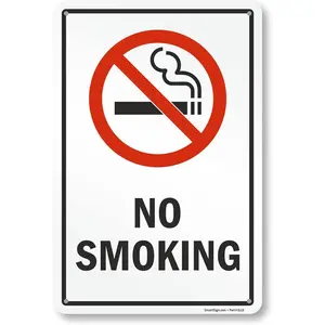“No Smoking” Sign | 8x12Inches Aluminum