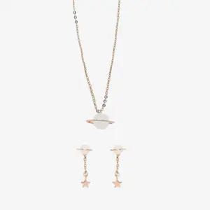 Saturn Necklace & Earring Set