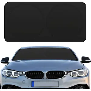 Windshield Sun Shade Foldable  Front Window Covers for  Accessories Sun Heat UV Rays Visor Protector Protection for Universal  SUV  (Solid Black)