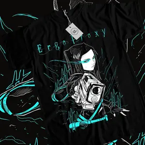 Men's Short-Sleeve Round-Neck Ergo Proxy Re-l Mayer Graphic T-Shirt, Comfortable Everyday Cotton Fabric Unisex Anime Manga Gift Tee (All Sizes)
