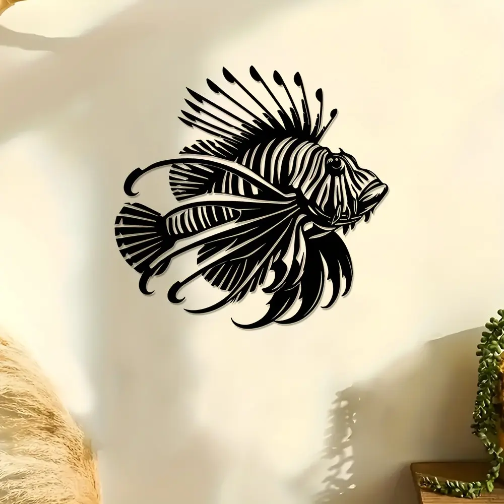 Metal Lionfish Wall Decor, Ocean Art Metal Sign, Home Decoration for ...