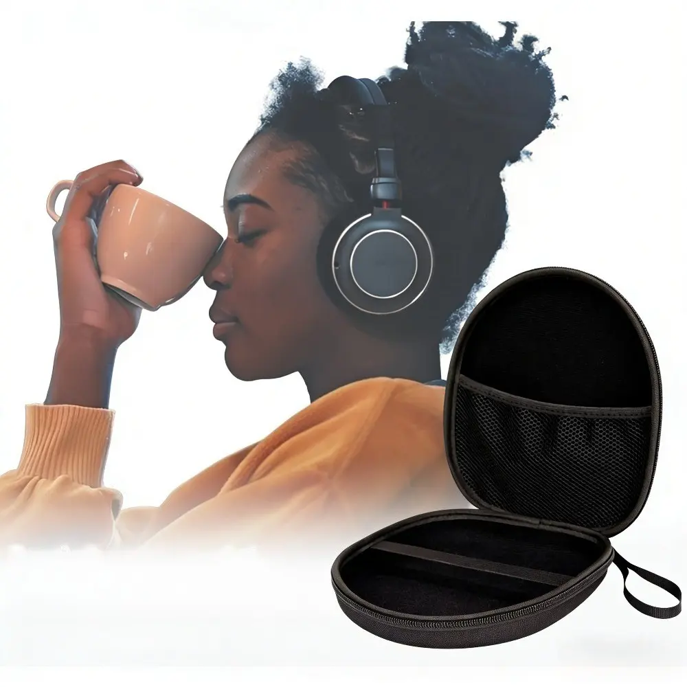 Headphone Case, Durable Nylon Storage Bag with Zipper & Handle, Portable Protective Cover for Travel Home Gym Sports Outdoor, Compatible with Most Headphones Headset Earphones
