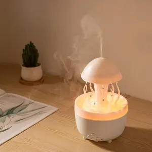 Jellyfish Raindrop Aroma Diffuser Humidifier, 3-in-1 Cool Mist Humidifier with LED Mood Light, Ultra Quiet Essential Oil Diffuser for Bedroom, Home, Office, Desk Decor