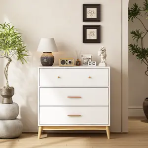 4-Drawer Wooden Storage Dresser, Wide Organizer Cabinet for Bedroom, Closet & Living Room, 35.4" Storage Unit for Home Use