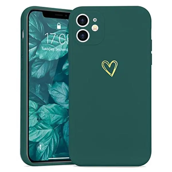 for iPhone 11 Case Cute Slim Shockproof Phone Case with Wireless Charging Support and Protection, Green