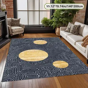 Velvet Carpet 850g Maze Pattern, Durable Christmas Furniture Rug, Vintage Area Rug, Vintage Garden Style for Bedroom Living Room Outdoor Dining Hallway Entrance Corridor