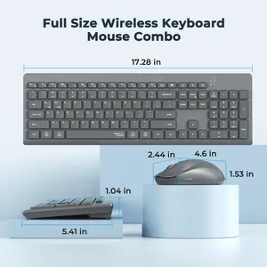 MEETION Wireless Keyboard and Mouse, Quiet Bluetooth Keyboard Mouse Set, 2.4G/Bluetooth Full-Sized Computer Keyboard, 3200 DPI Adjustable Mouse, Long-Life Battery, for PC/Laptop/Tablet/Windows/Mac