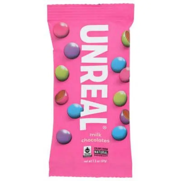 Unreal Milk Chocolate Gems, 1.3 oz, Pack of 2