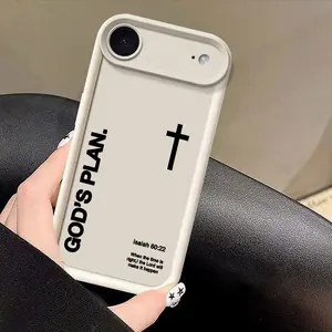 1PC "God's Plan" Chirstian Theme Solid Color Matte Soft Phone Case for Men Women,Compatible with iPhone 17 Phone Case 16 15 14/ iPhone 13 Phone case /12 11 XS  Mini Plus Pro Max & Galaxy S26 Ultra,Shockproof Protection.