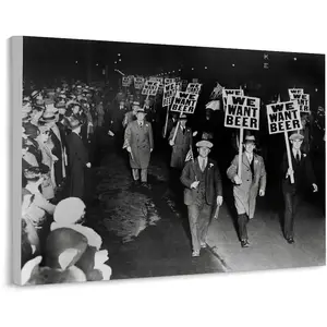 We Want Beer Signs Protesta Against Prohibition Vintage Poster (3) Canvas Print Wall Art Decoration Living Room Office Bedroom Aesthetic 20x16inch(50x40cm) Unframe-style