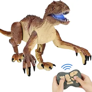 Remote Control Dinosaur Toy for Kids, 8CH Rechargeable Jurassic Velociraptor Imitates Walking with Light & Roaring - Dinosaur Toy for Kids Christmas Birthday Gift 2024