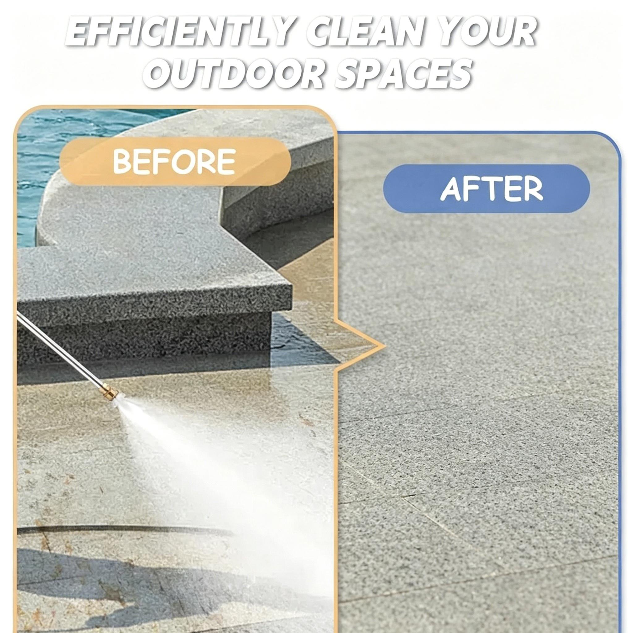 Garden Hose Hydro Jet Power Washer with 2 High Pressure Nozzles & Quick Connectors for Car Wash, Patio and Driveway Cleaning