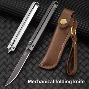 Multifunctional folding knife tool stainless steel knife high hardness outdoor with leather case Christmas gift
