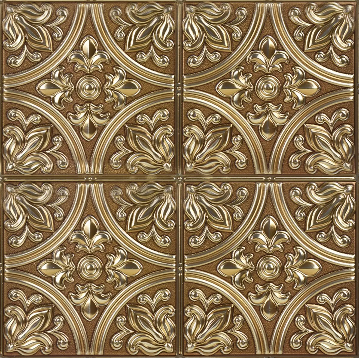 InHome NH2987 Chelsea Bronze Look Square Peel & Stick Tin Tiles - 4 Pcs, 10.5x10.5 In, Removable Industrial Wall Decor, Kitchen Backsplash Tile