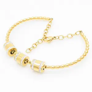 Princess look gold tone bangle bracelet