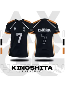 Haikyuu 3D Print Sport Quick-dry Breathable Men T-shirt Outdoor Street Football Jersey Team Training Uniform Short Sleeve  Top