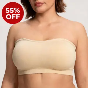 HSIA Luna Wireless Anti-Slip Bandeau Breathable Seamless Adjustable Straps Bra Womenswear Strapless Basic