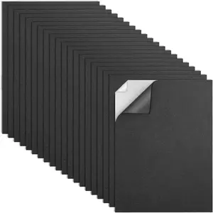 MEARCOOH 20-Pack Self Adhesive Foam Sheets, Black 2Mm Sticky Eva Foam Paper 9X12 Inch for Crafts Cardmaking Photo Frames Classroom Scrapbooking