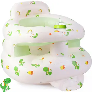 Summer Spring Gift Upgraded Inflatable Baby Seat with Safety Guardrails, Thicker Sit Me Up Floor Seat for Baby Chair Sit Me Up, Blow Up Baby Chair Built in Air Pump for Babies 3-36 mth