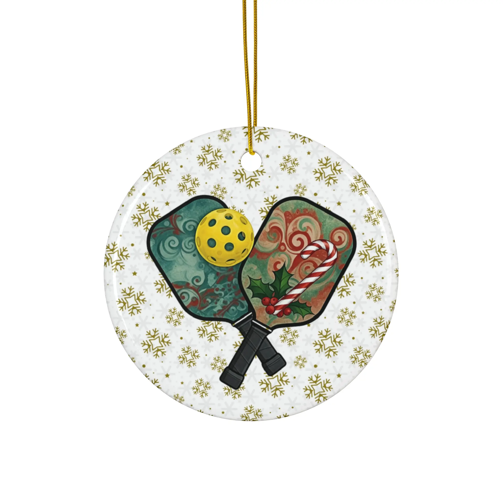 Ceramic Pickleball Ornament - Perfect for Home Decor