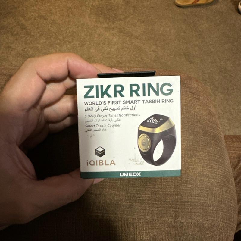 iQIBLA UMEOX Smart ZIKR Ring with Electronic Tasbih Counter and 5 Daily Prayer Time Notifications