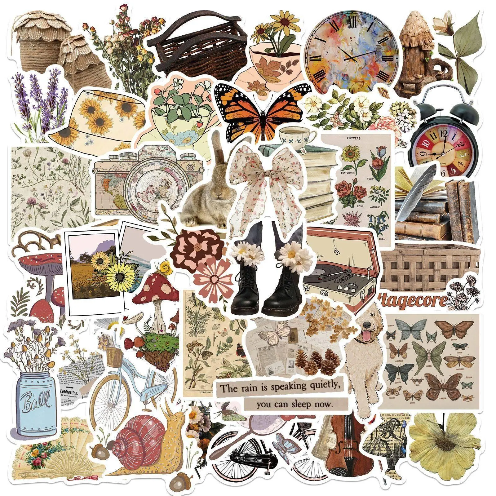 Cartoon Retro Series Graffiti Stickers (50pcs), Waterproof Durable Decorative Stickers, DIY Creative Toys For Water Bottle, Laptop, Phone Case, Cover, Scrapbooking, Journal Making