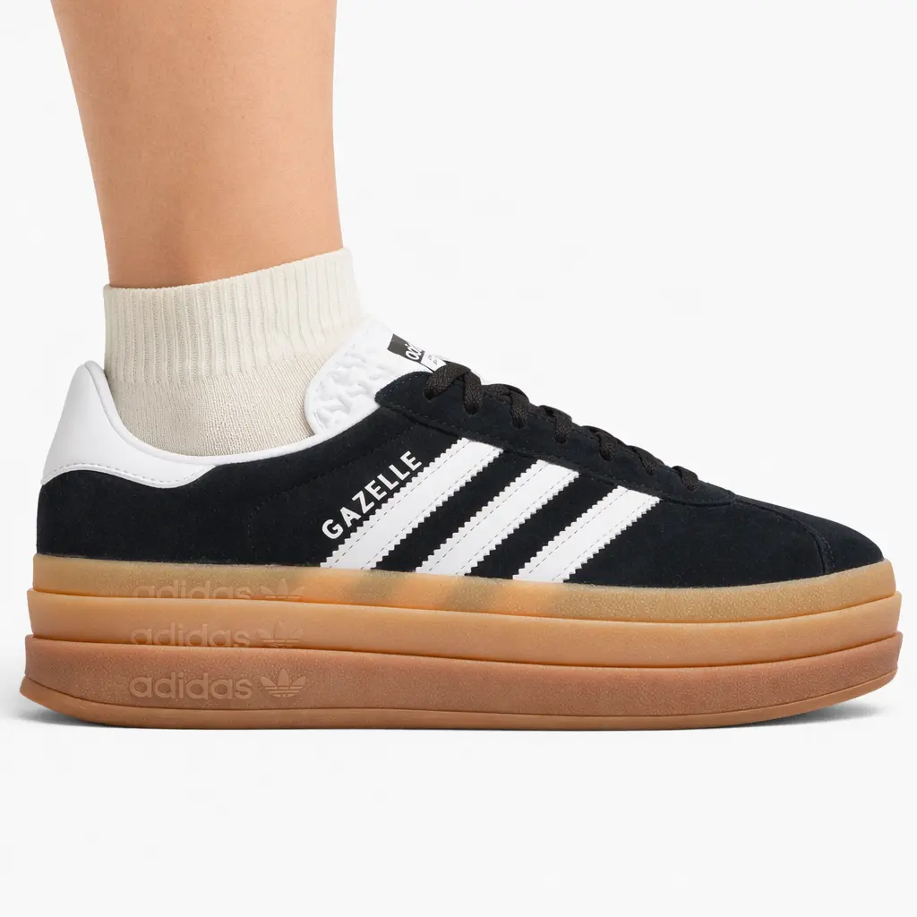 Adidas Originals Women's Black/Gum Gazelle Bold Sneakers, IE0876 (No Box) -  TikTok Shop