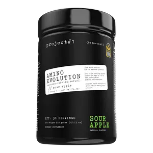 Project#1 Amino Evolution Energy Support Sports & Energy Drink Sour Apple with 5g BCAAs Keto Friendly Electrolytes & Amino Acids for Muscle Repair Growth - Beverage