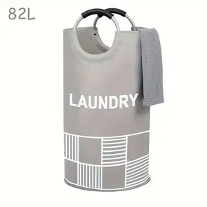 Extra-Large Foldable Laundry Basket with Cushioned Handle - Sturdy, Durable Home Laundry Storage Solution for Clothes