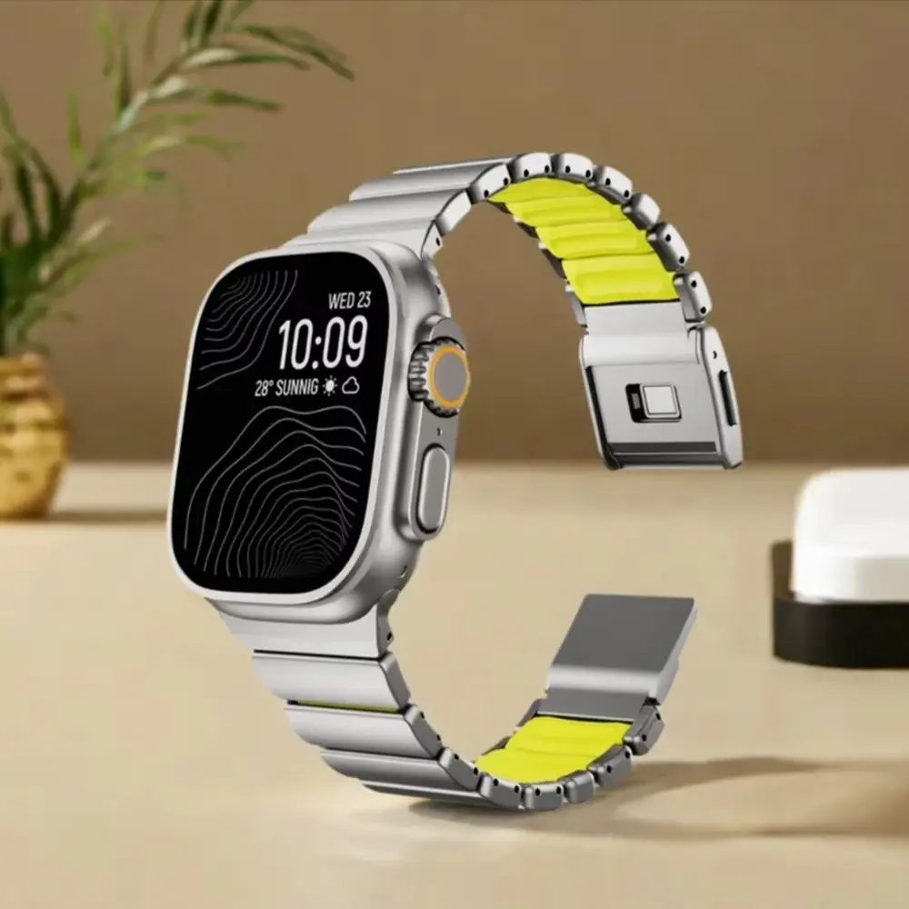 Durable Titanium Alloy Strap for Iwatch Ultra 3 2 49mm High-quality Bracelet for Apple Watch Series 11 10 46mm Magnetic Band Lightweight for Iwatch Series 9 8 7 6 5 4 Se Se3 44mm 45mm Watchband Smart Watch Straps Smart Watch Accessories