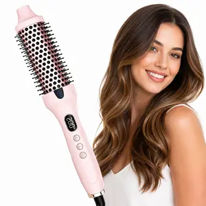 Welsteepse 1.5 Inch Heated Round Brush, Dual Voltage Thermal Brush for Smooth Blowout Look, Anti-Frizz Hair Styling Brush, Adds Volume, Soft Curls & Shiny Ends for Travel, All Hair Types