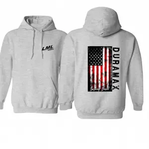 LML Duramax Hoodie with Distressed American Flag Graphic, Patriotic Diesel Truck Pullover, Unisex Streetwear for Men, USA-Made & Printed Apparel	
