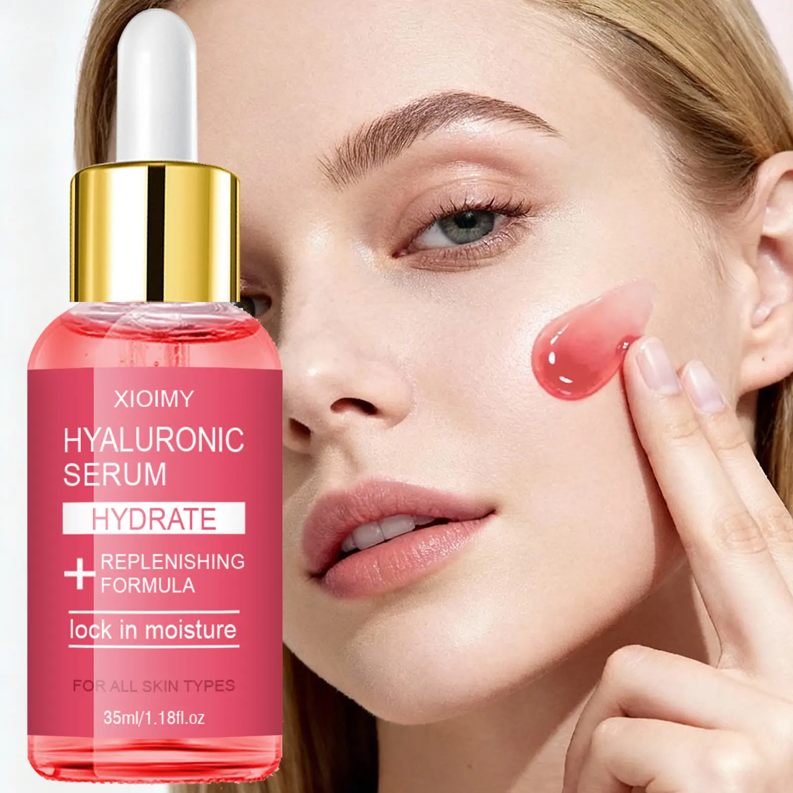 35ML Hyaluronic Acid Facial Hydrating Moisturizing Face Moisture Brightening Serum, Collagen Serum Treatment Boosting Formula, Deep Nourishing, Smooth and Hydrated Skin, Suitable for All Skin Types Daily