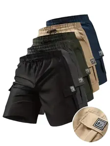 Men’s summer athletic shorts—casual, stylish, and breathable—ideal for outdoor sports and casual workouts. Men's Breathable Shorts Solid Color Zipper flap pocket cargo short