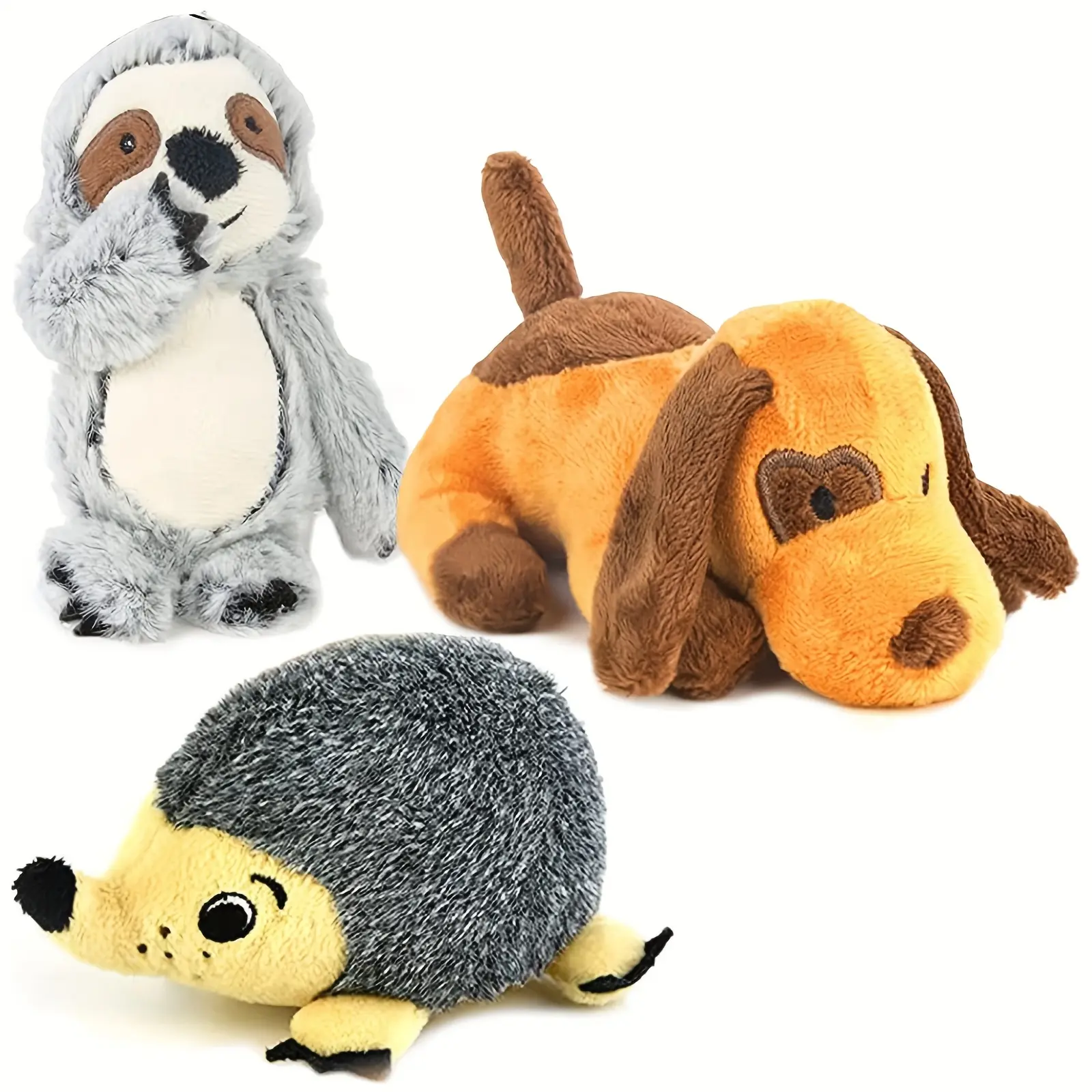 VITSCAN 3-Pack Fabric Interactive Chew Dog Toys - Cute Animal Shapes, Puppy Safe Teethers for Teething Puppies, Small-Medium Dogs