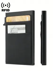 Aluminum Alloy Anti-Theft Card Wallet, Birthday Valentine's Day Father's Day Gift, Travel Business Card Holder, RFID Blocking Mini Wallet