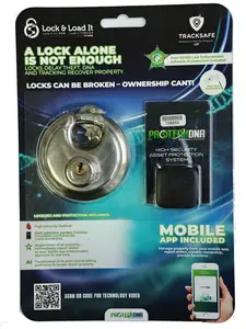 TrackSafe Disc Lock with Bluetooth Tracker + DNA Theft Protection | Heavy Duty Cylinder Lock Security Kit