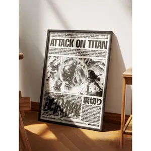 Attack on Titan Poster V5, AOT Print, Anime Poster, Manga Art Print, Vintage Minimalist Anime Wall Art, Shingeki No Kyojin, Eren Yeager ( Unframed - Print Only )