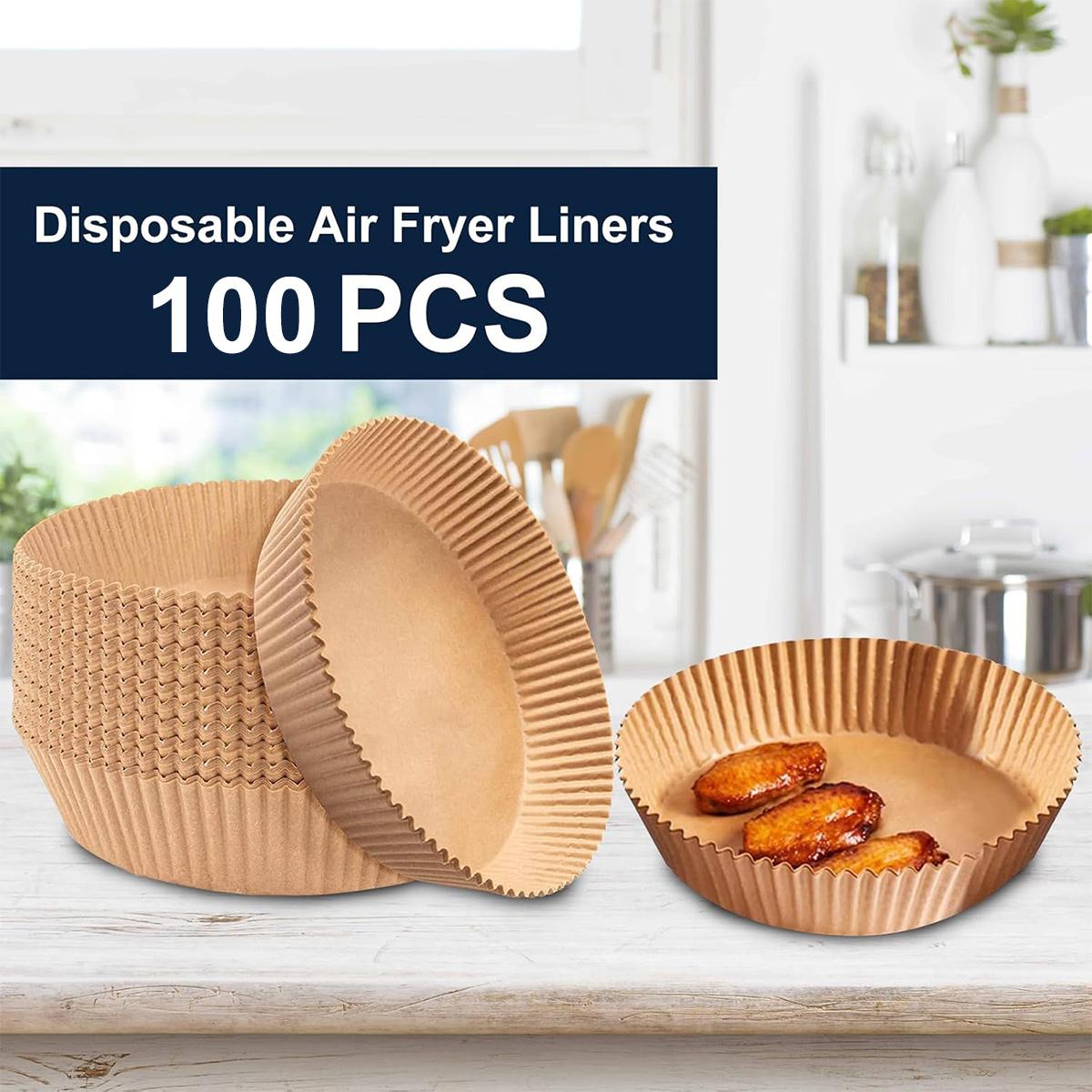 Air Fryer Liner,100 Square Air Fryer ParchmentPaper Liner, Air Fryer Liners Disposable for Microwave,Square Non-Stick Air Fryer Liner Square Free of Bleach