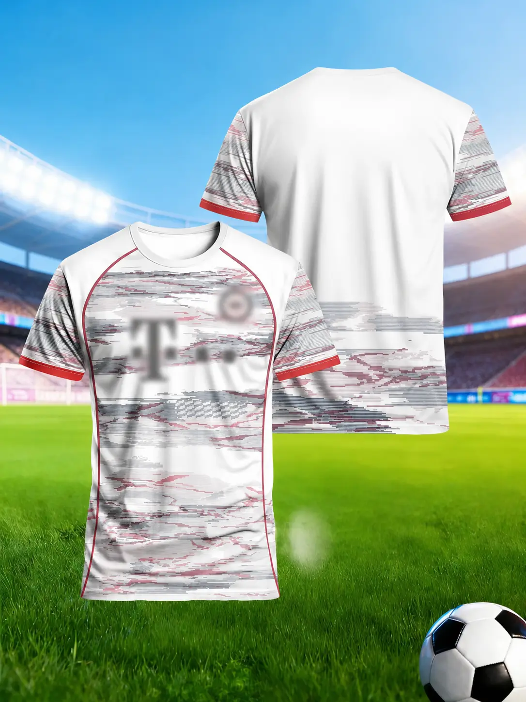 Men's trendy jersey, retro contrast colors + modern camouflage: Bayern's new away jersey, a fan-exclusive trendy style Sports Jersey