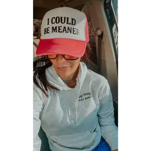 I Could Be Meaner Trucker Hat - 100% Nylon Mesh Nashville Style Cowgirl Flair Perfect for Parties & Gifts