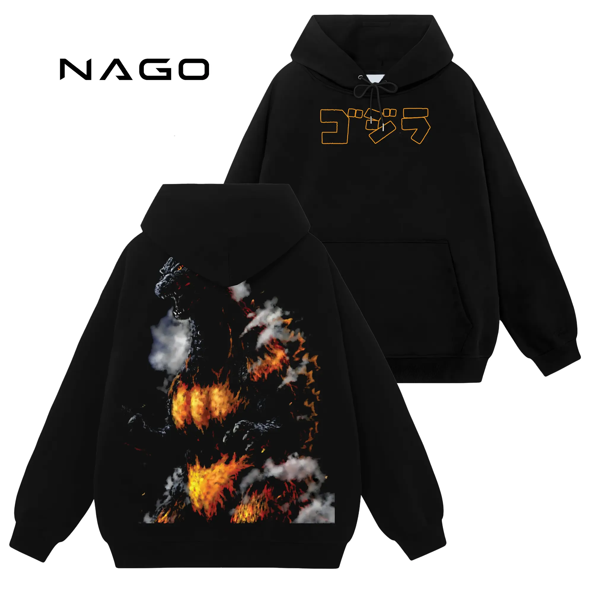 [Nago Shop] Limited Burning Godzilla #618 Unisex Cotton TShirt Sweatshirt Hoodie Top, Retro 90s Y2K Graphic Seamless Basic Casual Everyday Streetwear Tops, Gift For Comics