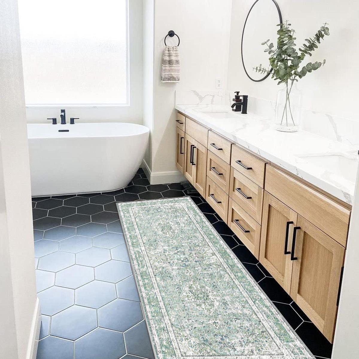 Soft Washable Boho Runner Rug 2ft x 6ft | Non-Slip Vintage Rug for Kitchen & Hallway