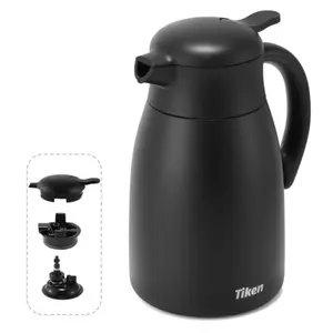 Tiken 68 Oz OpenClean Thermal Coffee Carafe, Stainless Steel Insulated Vacuum Coffee Carafes For Keeping Hot