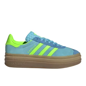 adidas Womens Gazelle Bold Lace Up Sneakers Shoes Casual - Blue