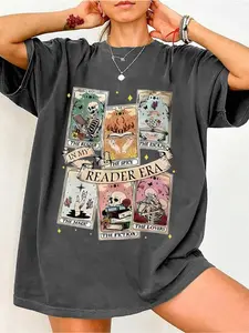 Women's Deep Skull Cardigan, Simple Campus Style, Fashion Streetwear, Casual Vintage High-End Feel, Trendy Graffiti Design, Tee