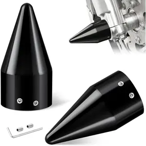 3.6inch Front Axle Nut Covers Fit for Harley, Black Axle Nut Caps Compatible for Harley Davidson Touring Dyna Sportster Trike Softail Street Glide Road King Road Glide Electra Glide 2002-2023